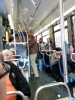 Inside a mid-day bus in Manhattan